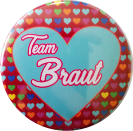 Button Braut Team JGA Polterabend mit Herzen 2